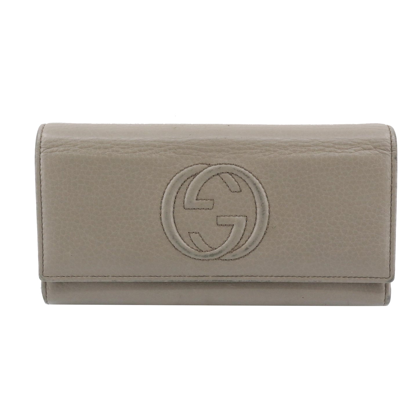 Gray Leather Long Wallet