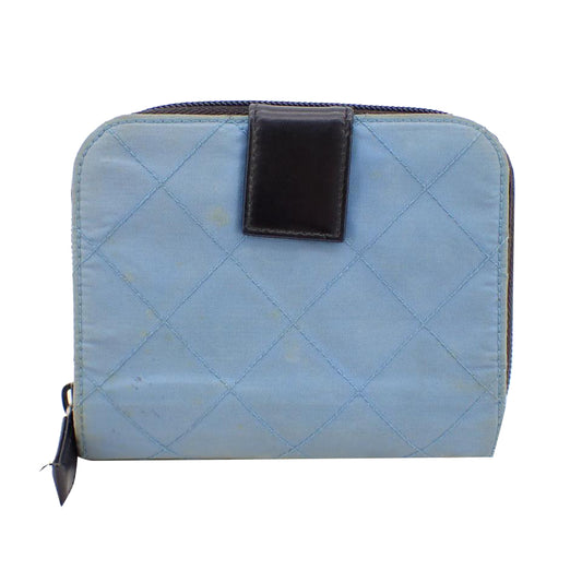 Blue Nylon Bi-fold Wallet