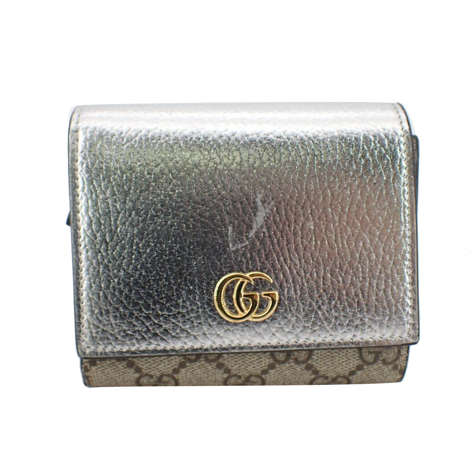 Silver GG Marmont Wallet