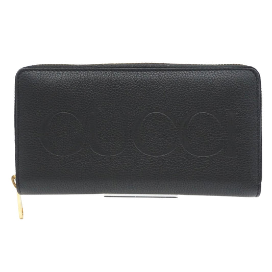 Black Leather Zippy Wallet