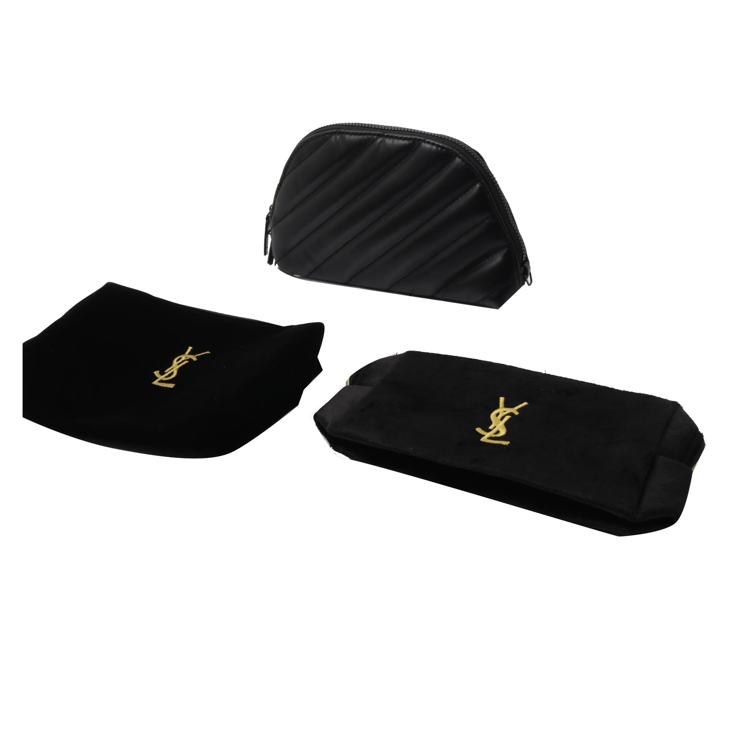 Black Set of 3 Cosmetic Pouch