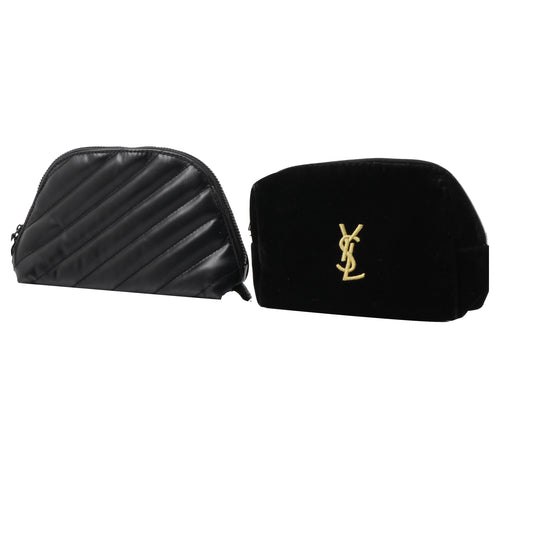 Black Set of 2 Cosmetic Pouch