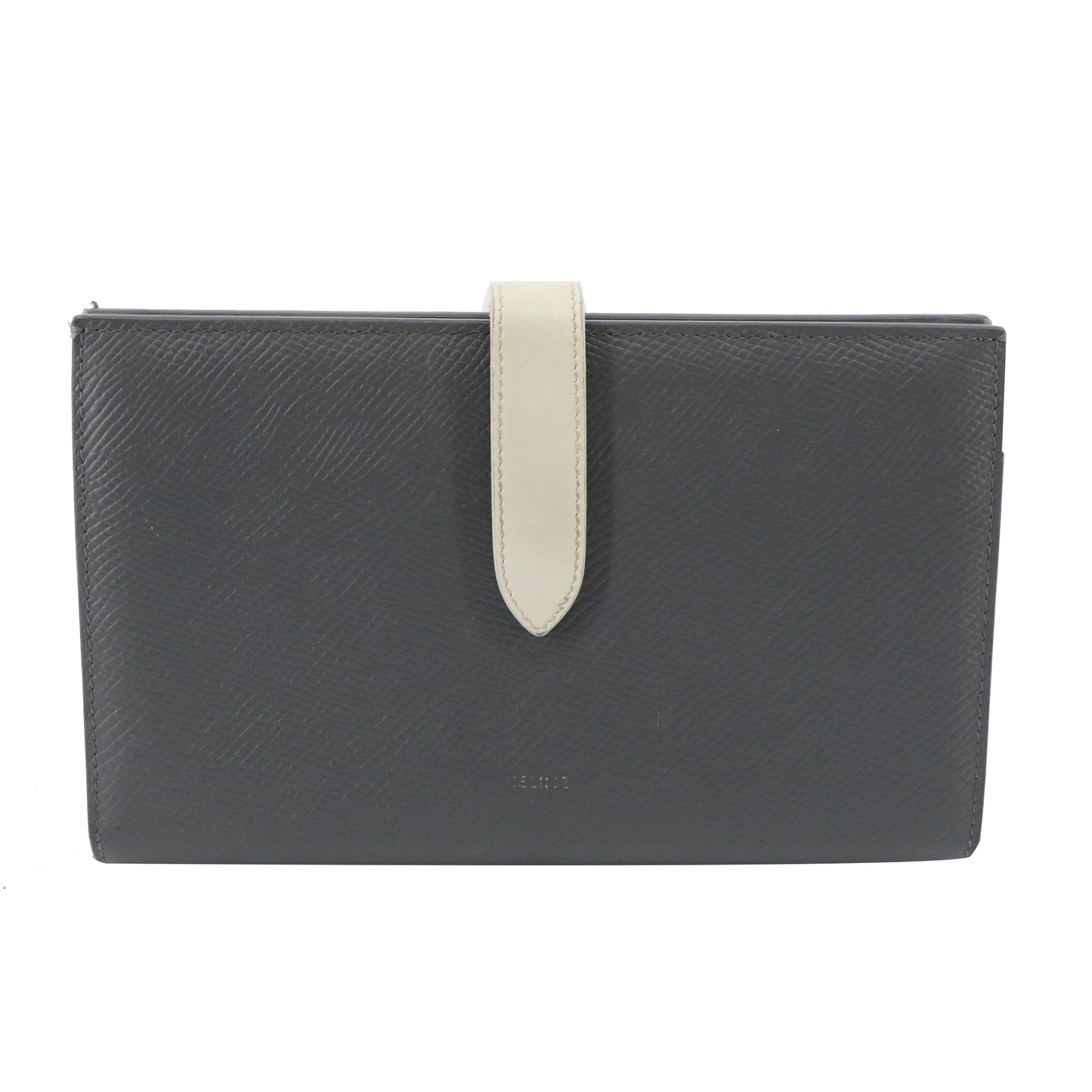 Gray Leather Compact Wallet