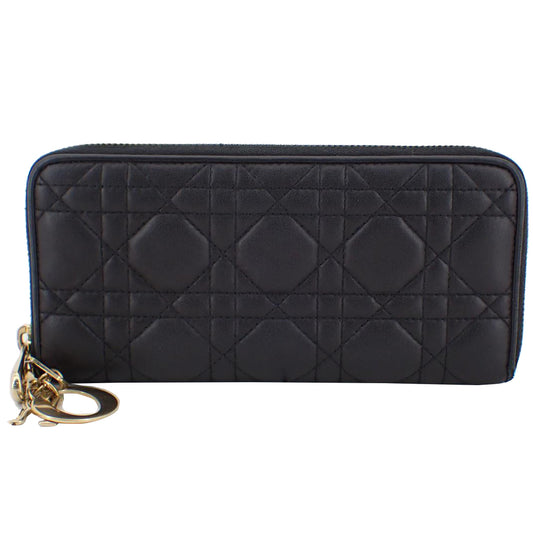 Black Leather Zippy Wallet