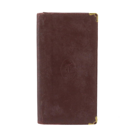 Bordeaux Leather Long Wallet