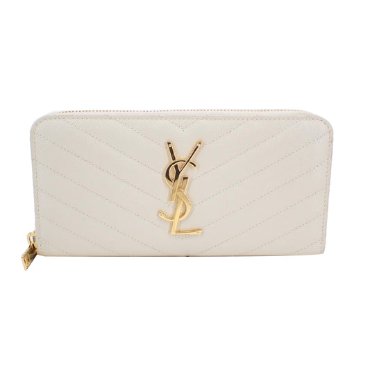 White Cassandra Zippy Wallet