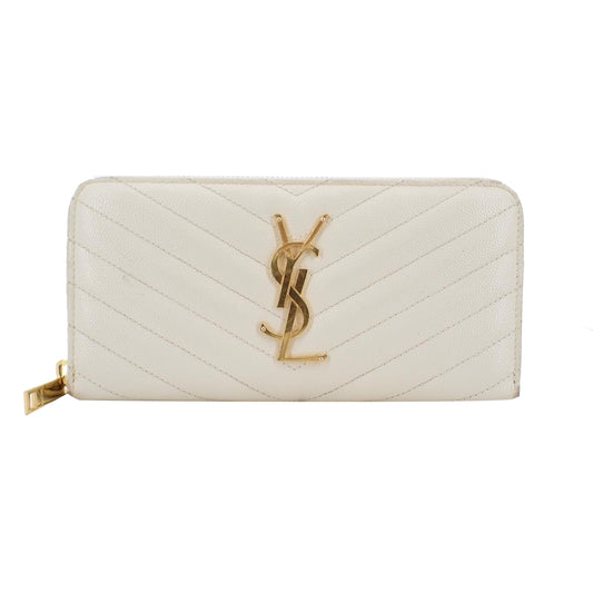 White Zippy Long Wallet