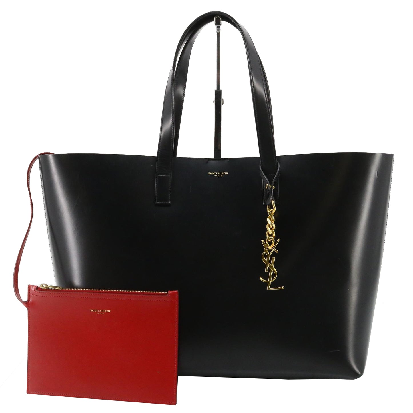 Black Tote Bag with Charm Pouch