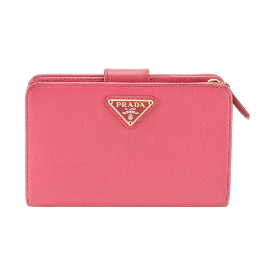 Pink Leather Compact Wallet