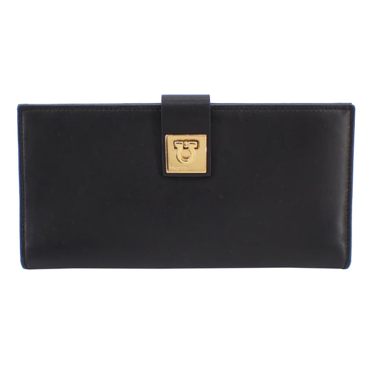 Black Leather Long Wallet