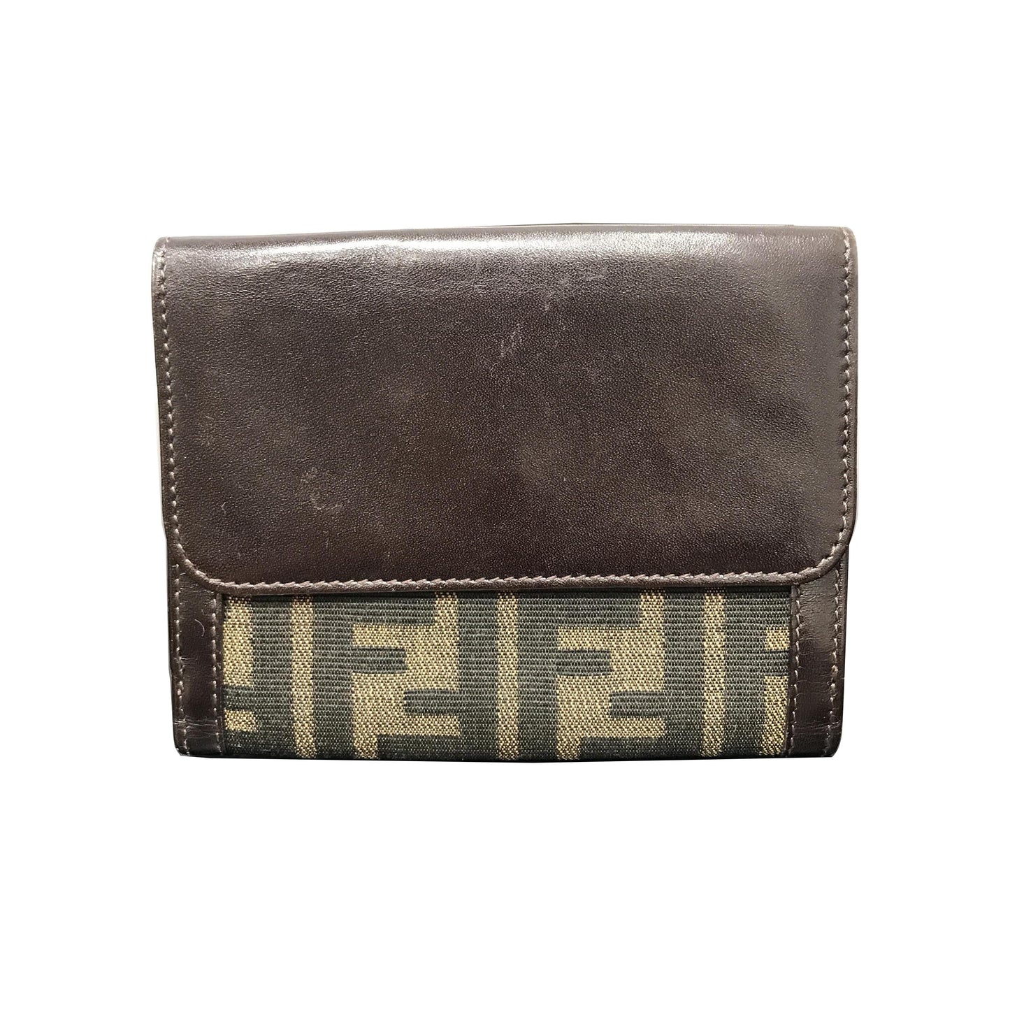 Brown Zucca Compact Wallet