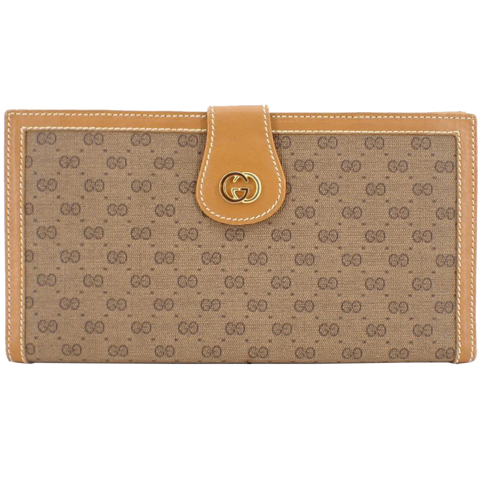 Brown Micro GG Long Wallet