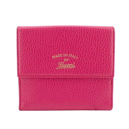 Pink Leather Compact Wallet