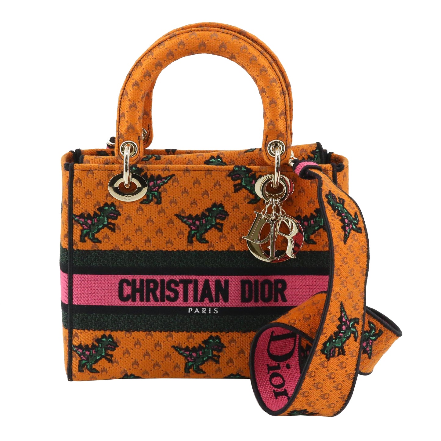 Orange Lady Dior Dinosaur Bag