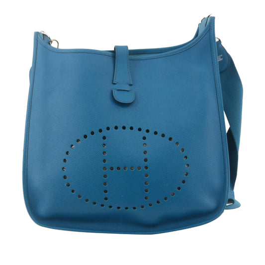 Blue Leather Shoulder Bag