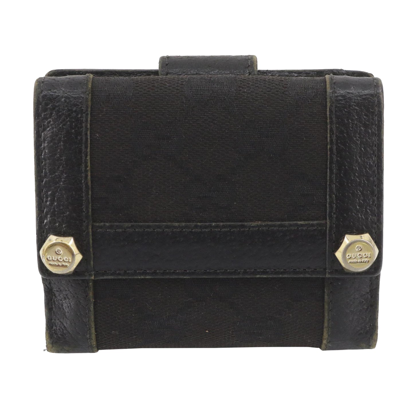 Black GG Canvas Compact Wallet