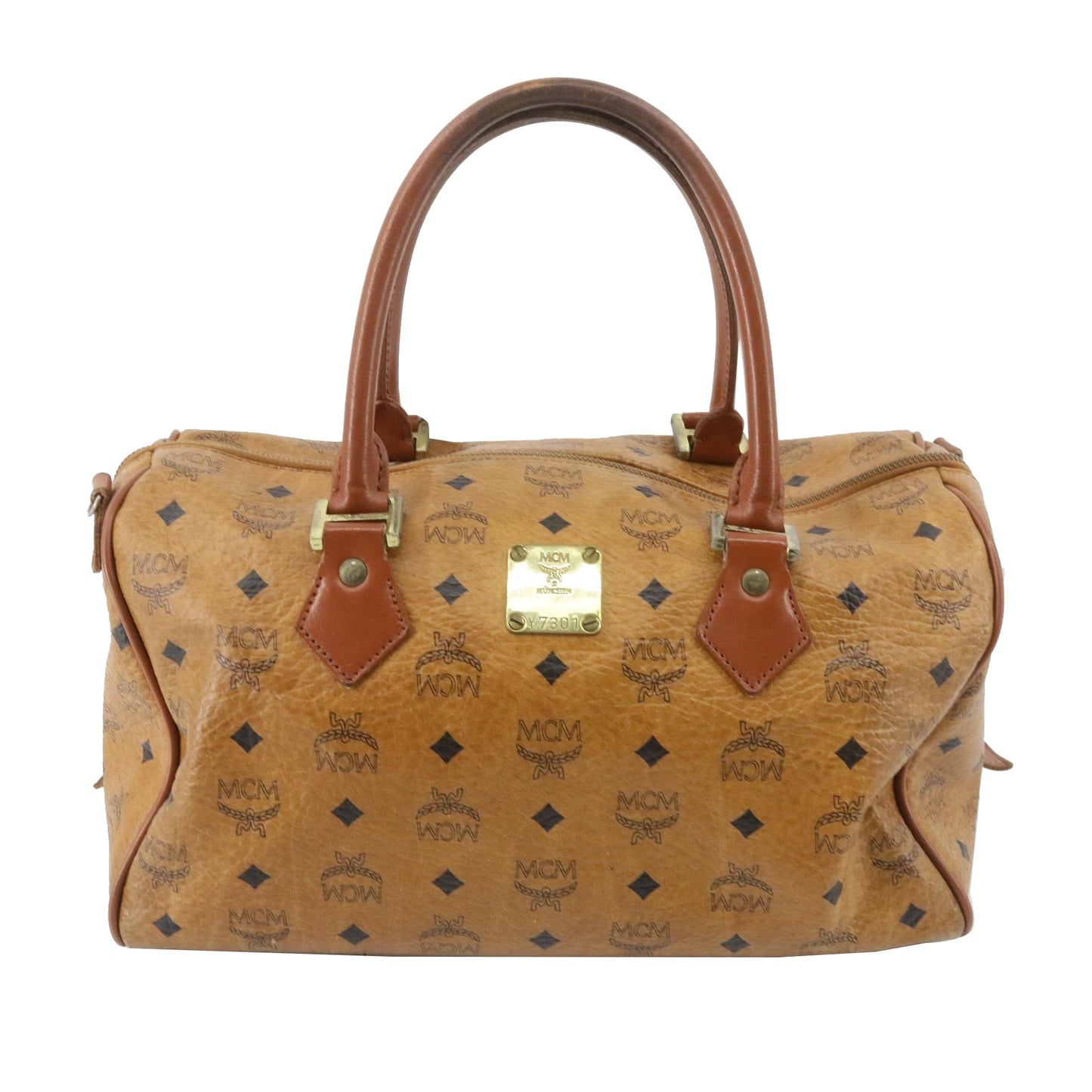 Brown Visetos Boston Bag