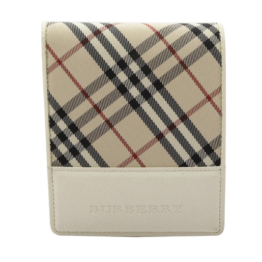 Beige Nova Check Bi-Fold Wallet