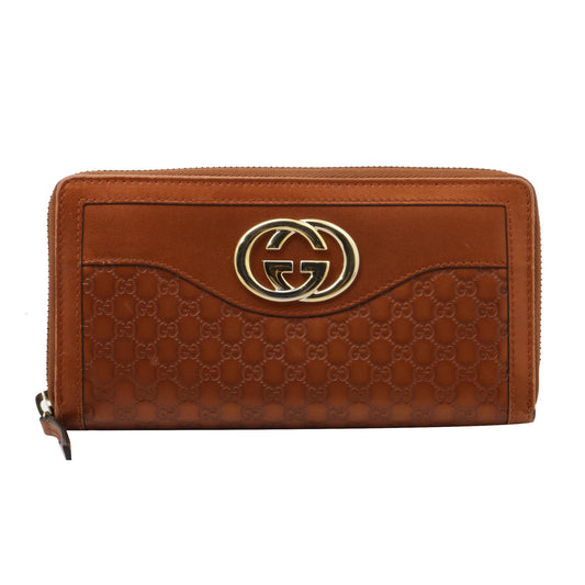 Brown Micro GG Long Wallet