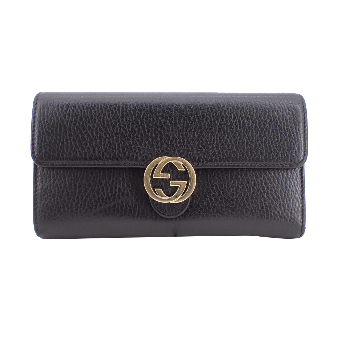 Black Leather Long Wallet