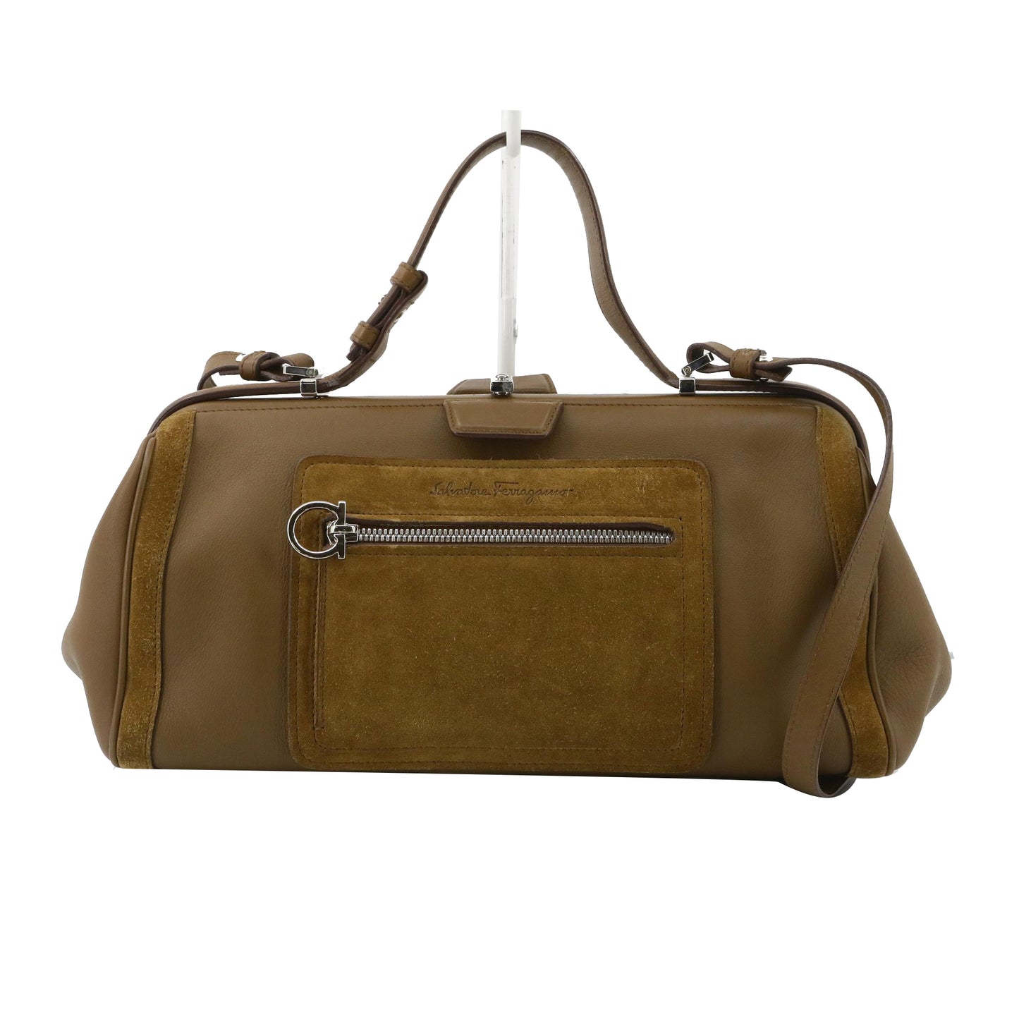 Brown Gancini Mini Boston Bag