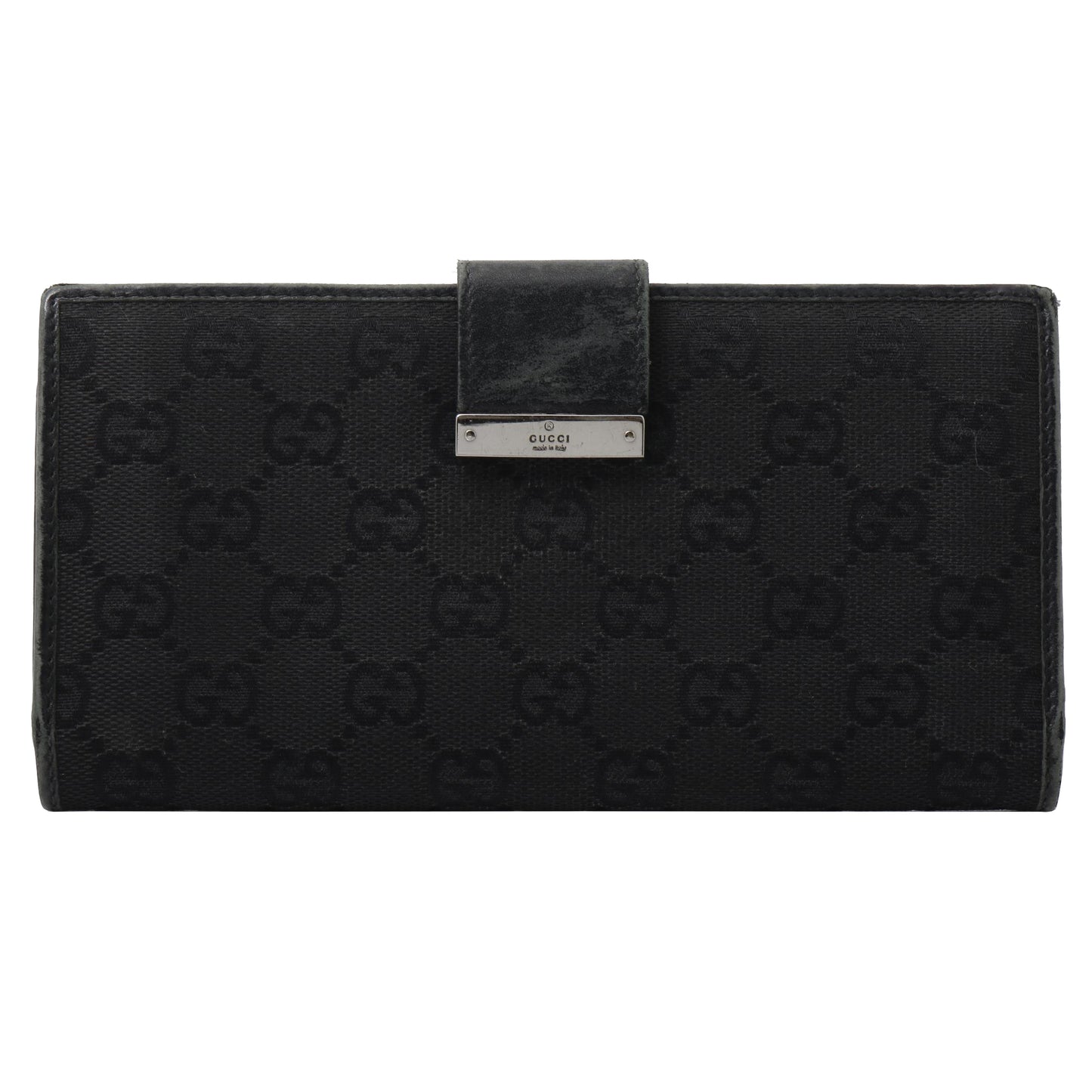 Black GG Canvas Long Wallet