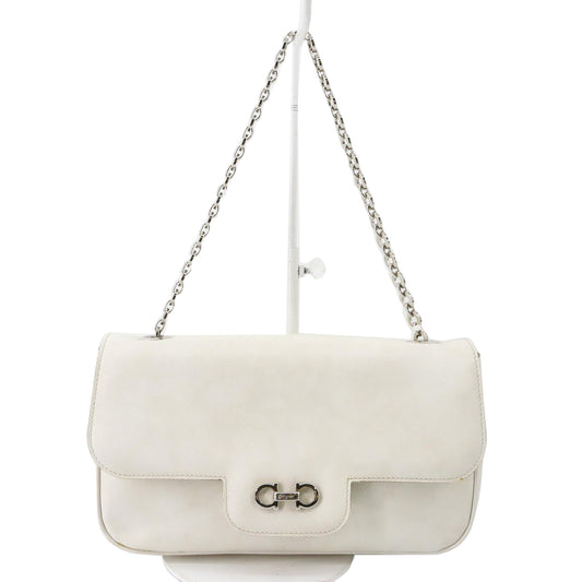 White Gancini Shoulder Bag