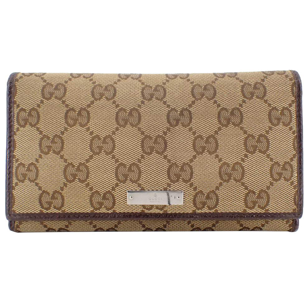 Brown GG Canvas Long Wallet