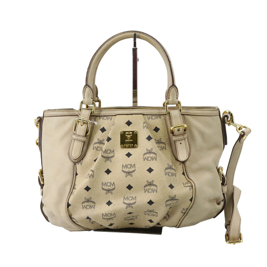 Beige Visetos Tote Bag