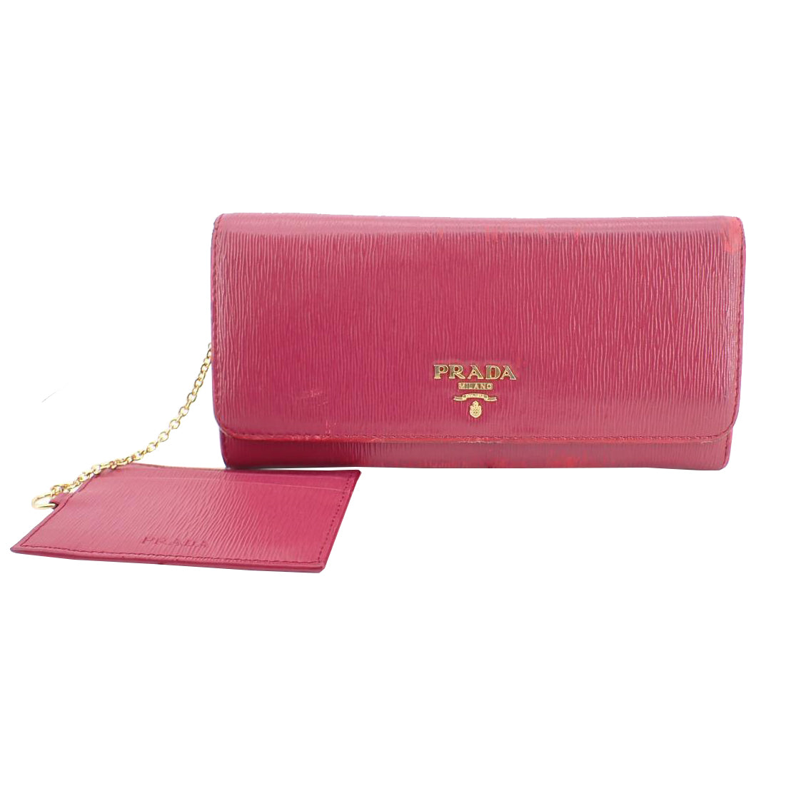 Pink Leather Long Wallet