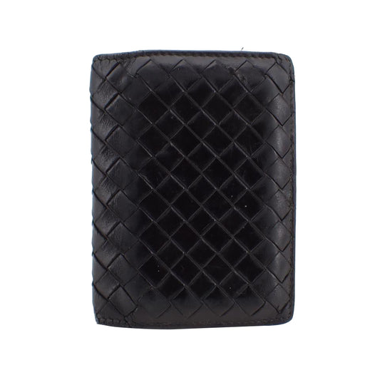 Black Intrecciato Bi-Fold Wallet