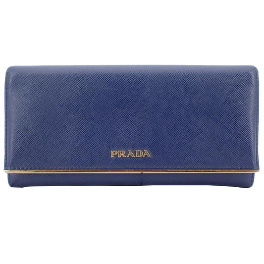 Blue Saffiano Long Wallet