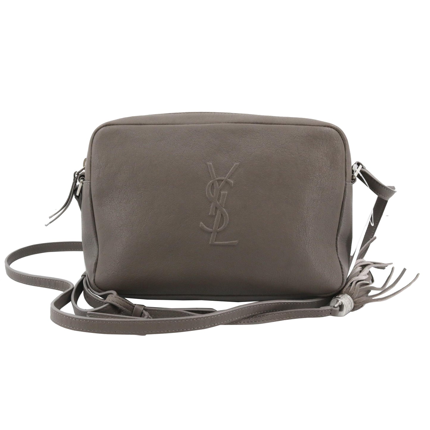 Grey Leather Shoulder Bag