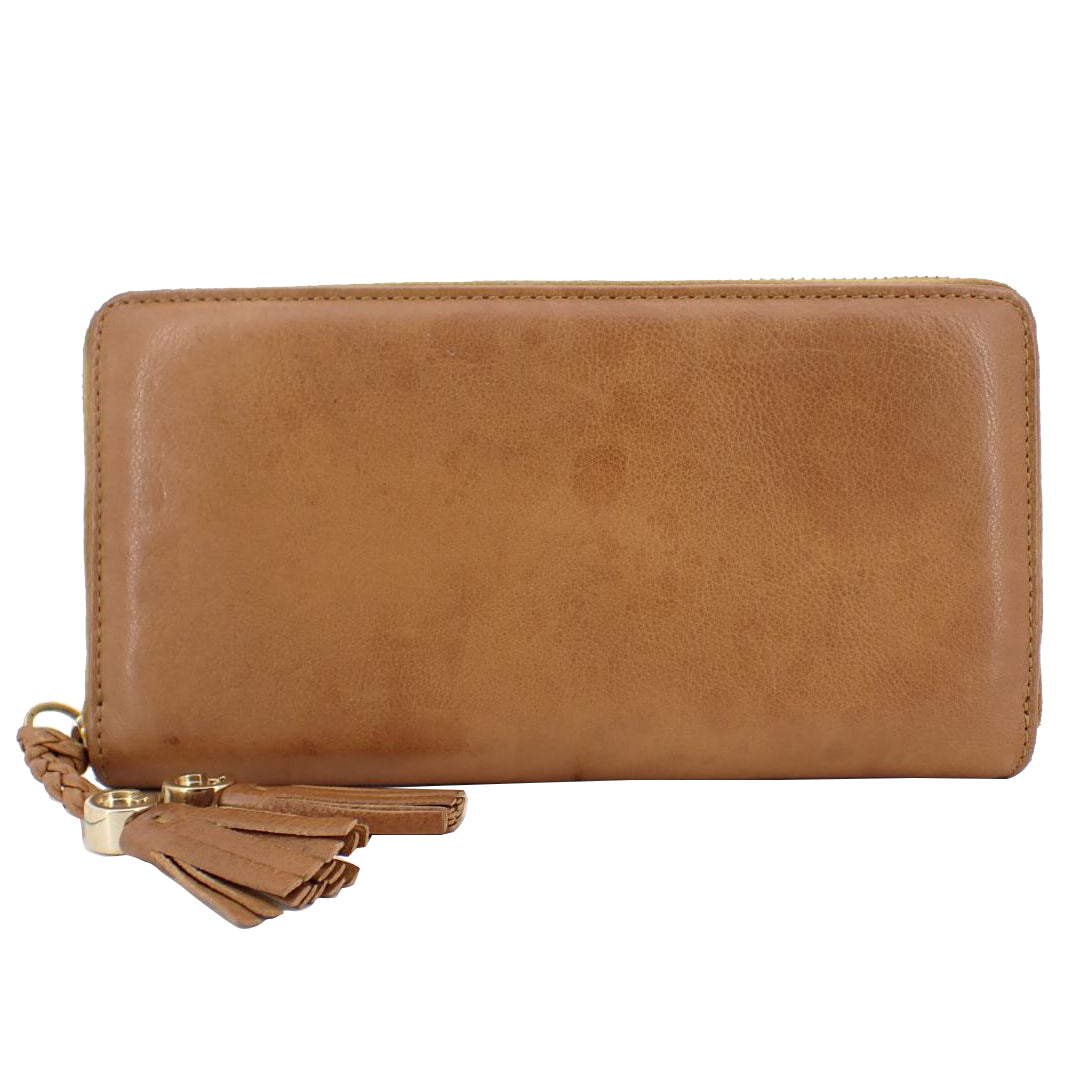 Brown Leather Zippy Wallet