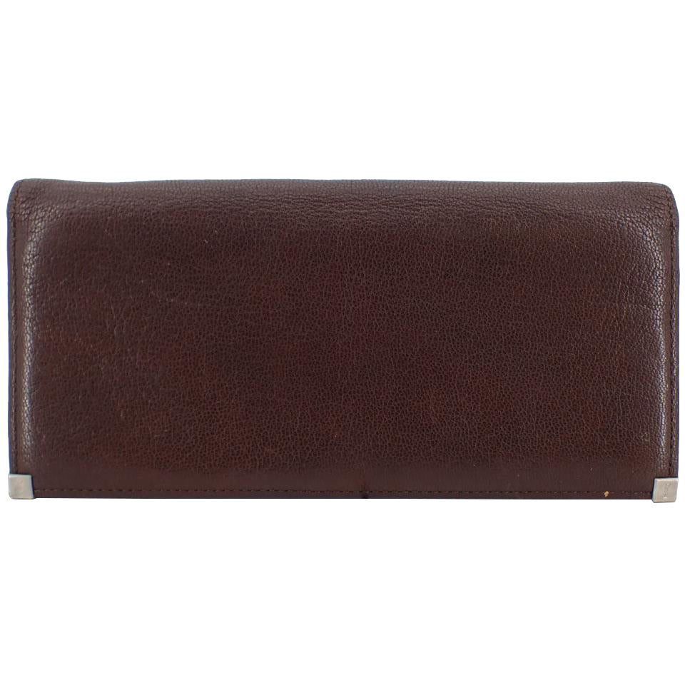 Brown Leather Long Wallet