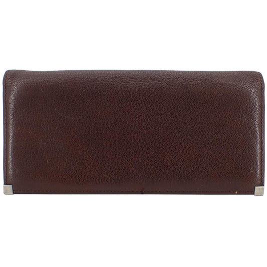 Brown Leather Long Wallet