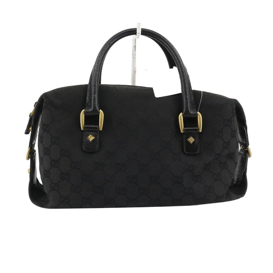 Black GG Canvas Boston Bag