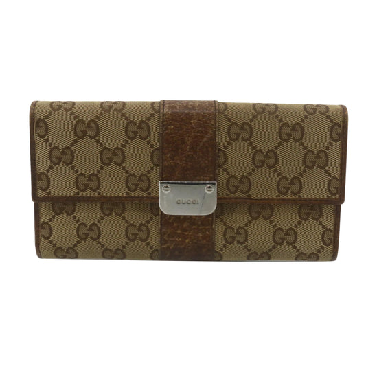 Brown GG Canvas Long Wallet