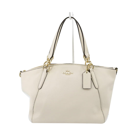 White Leather Tote Bag