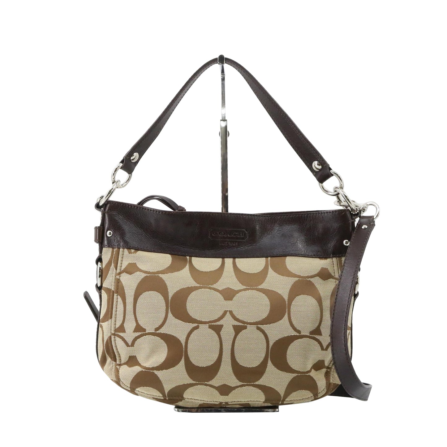 Brown Canvas 2Way Shoulder Bag