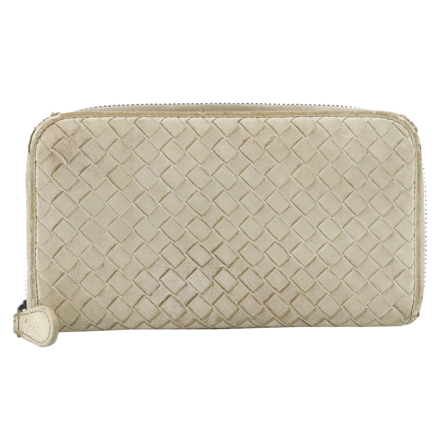 White Intrecciato Zippy Wallet