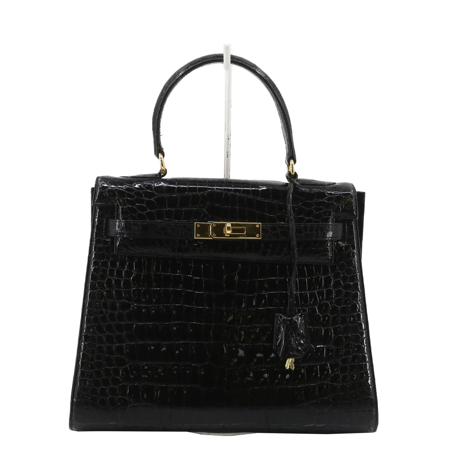 Black Crocodile Leather Handbag