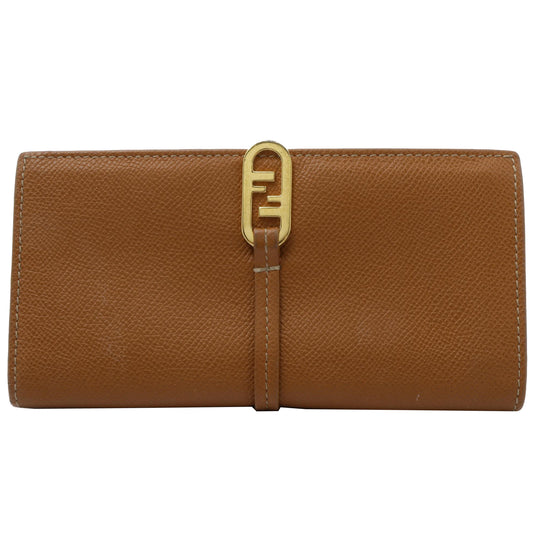 Brown Leather Long Wallet