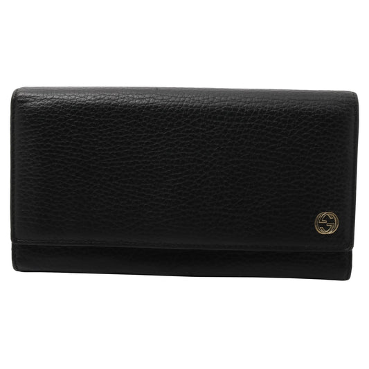 Black Leather Long Wallet