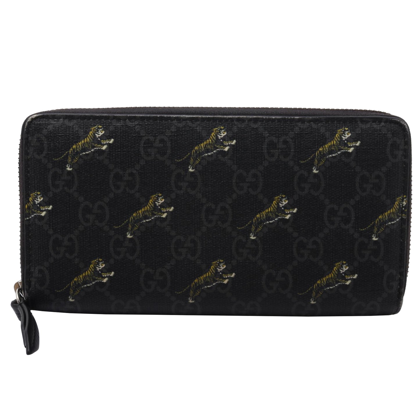 Black GG Supreme Zippy Wallet