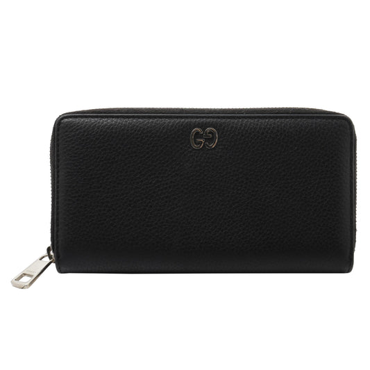 Black Leather Zippy Wallet