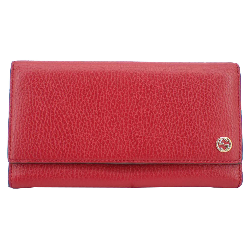 Red Leather Long Wallet