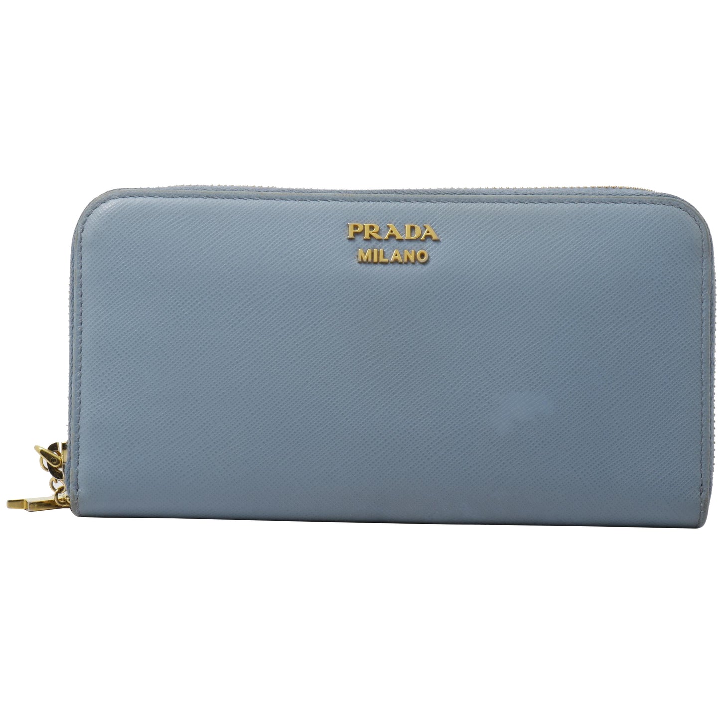 Blue Saffiano Zippy Long Wallet