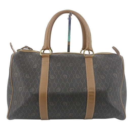 Brown Honeycomb Boston Bag