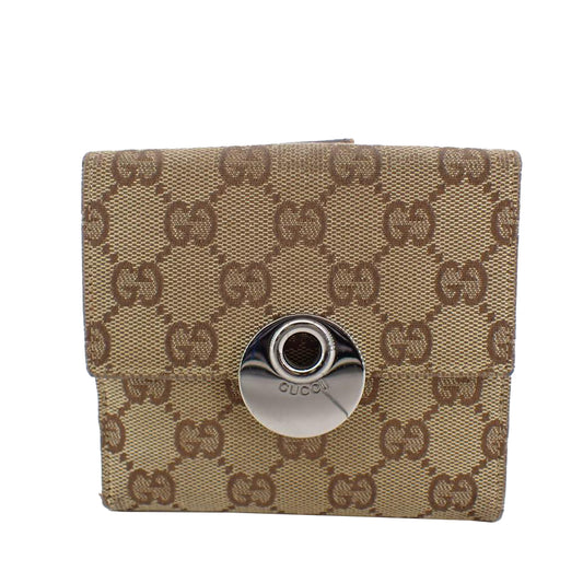 Brown GG Canvas Compact Wallet